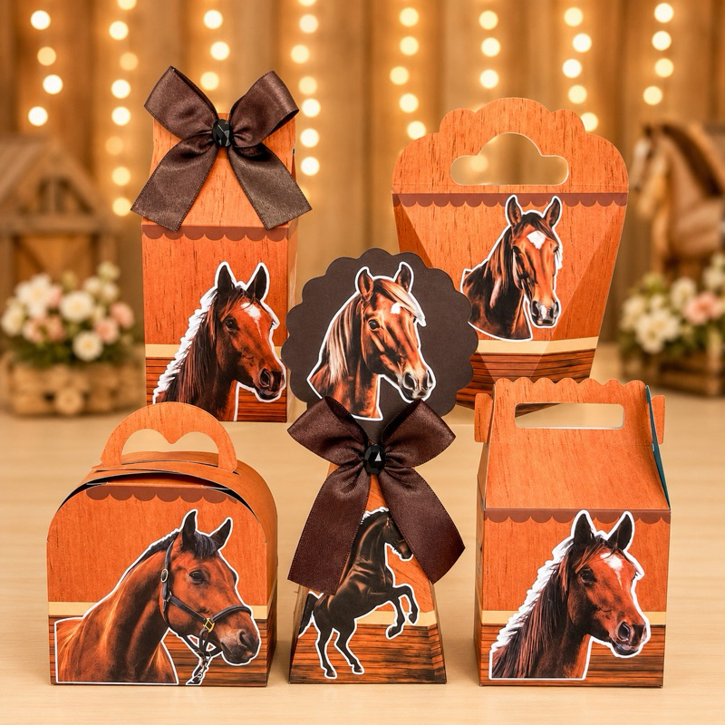 Kit Festa Personalizada Cavalo - Caixinhas para festa infantis lembrancinhas de aniversario mimos decoração personalizad