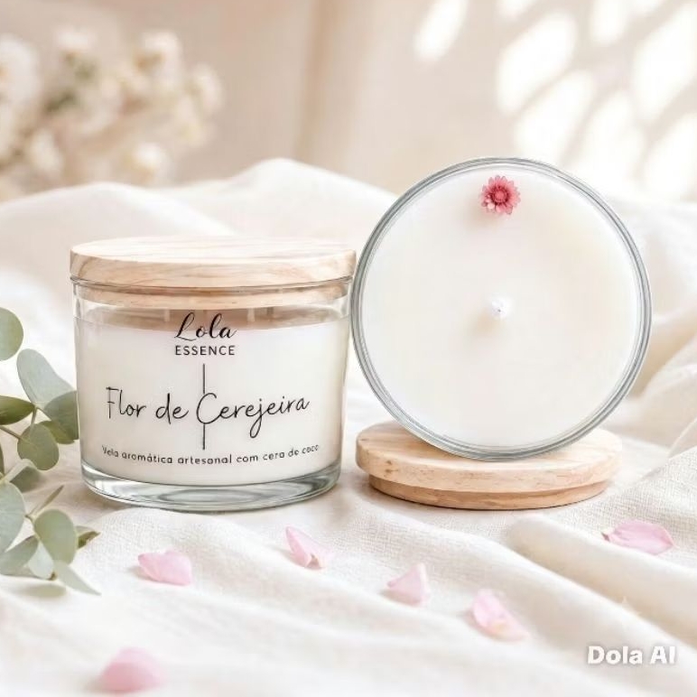 Vela Aromática Perfumada Artesanal PREMIUM 110g – ESCOLHA O SEU AROMA - Tampa de Madeira - Presente