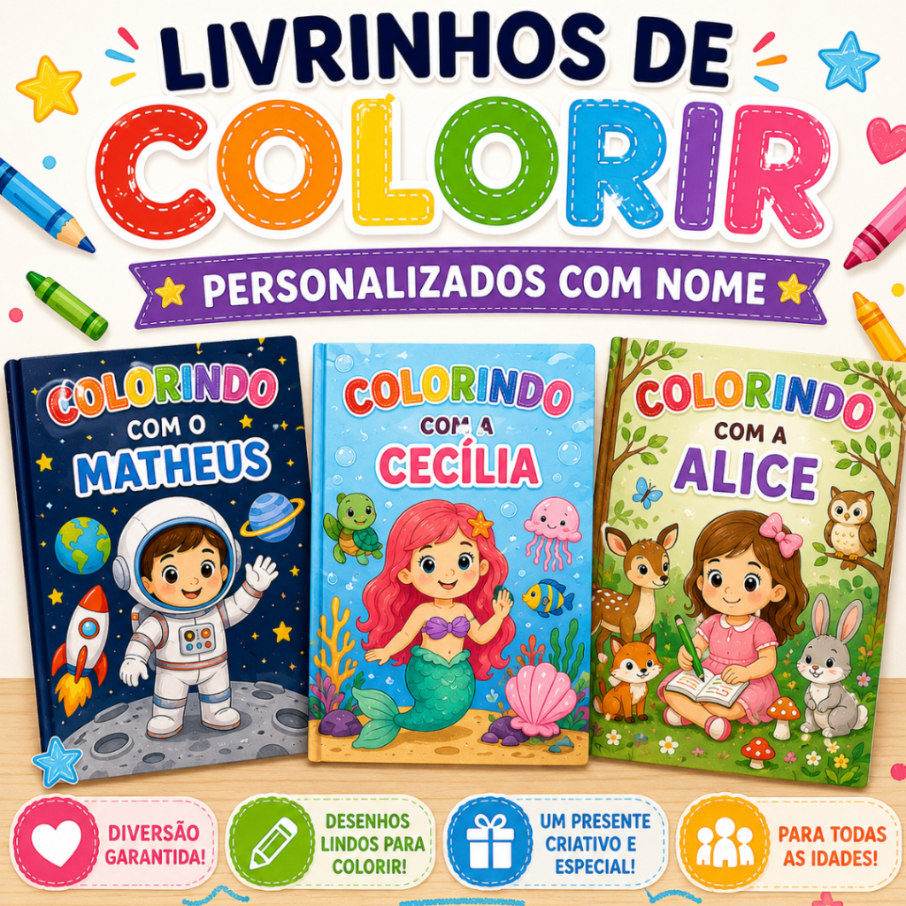 Revista de Colorir | Revista Colorir Personalizada | Lembrancinha Infantil | Lembrancinha Aniversário