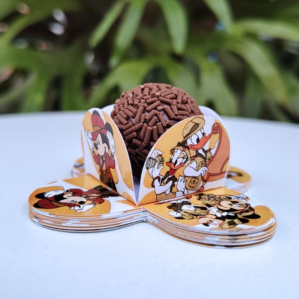 Forminha de Doce Mickey Safari Brigadeiro Beijinho 4 Pétalas Lembrancinha Aniversário Festa