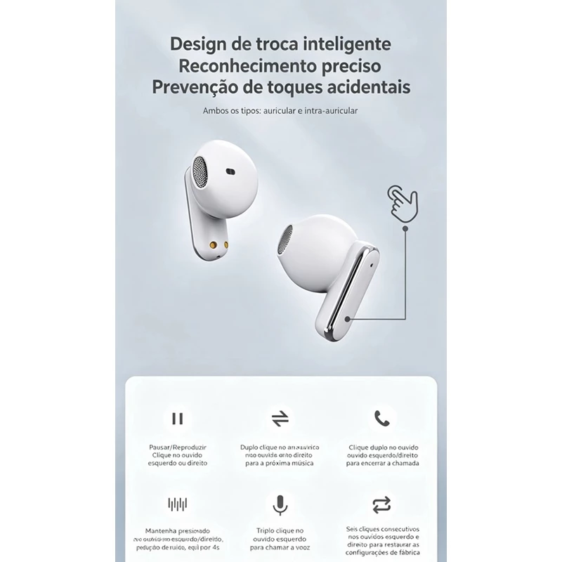 Fone de Ouvido Bluetooth On-Ear Clipe de Orelha com LED — foto 8