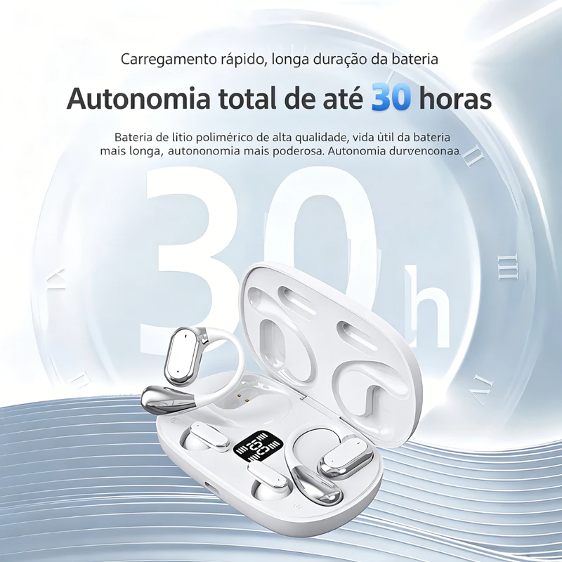 Fone de Ouvido Bluetooth On-Ear Clipe de Orelha com LED — foto 6