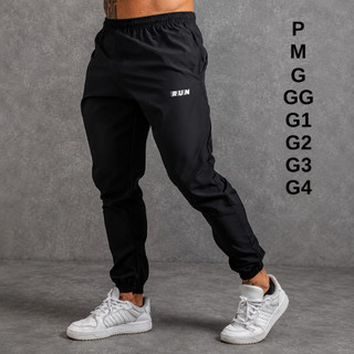 Calça Jogger Run P ao G4 Tactel com Elastano para Treino Esportiva Masculina Original com…
