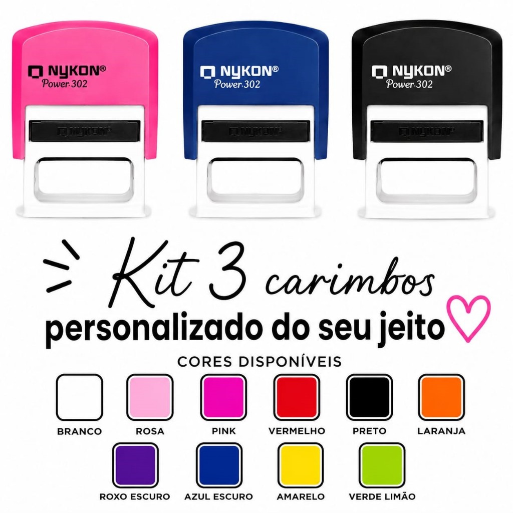 Kit 3 Carimbos Personalizado do seu Jeito / ENVIO RÁPIDO/ médico/ professor / enfermagem