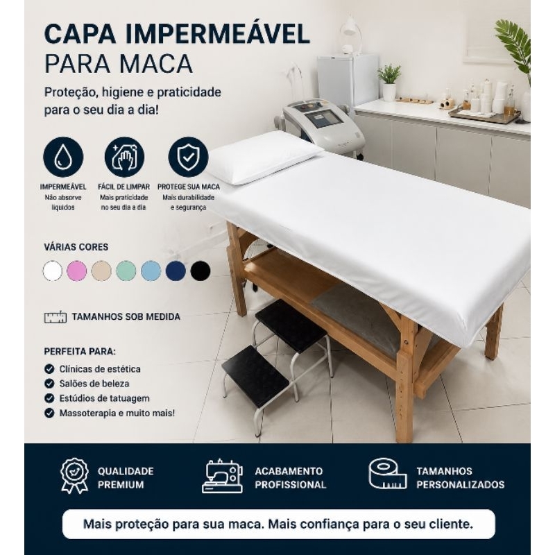 Capa impermeável para Maca de Estética, Fisioterapia e Massagem