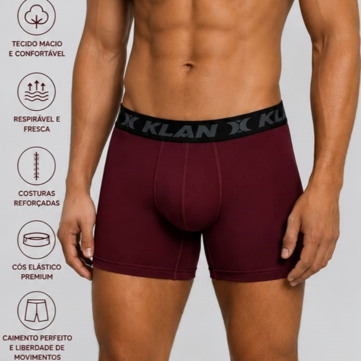 Kit com 10 Cuecas Boxer Microfibra Klan.