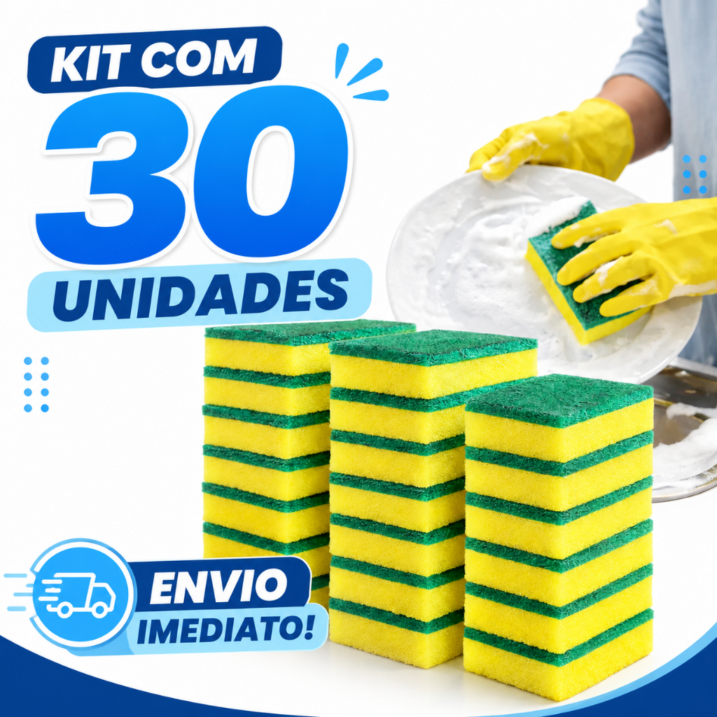 Kit 30 Esponjas de Louça Esponflora Dupla Face Super Durável Envio Rápido- Promoção