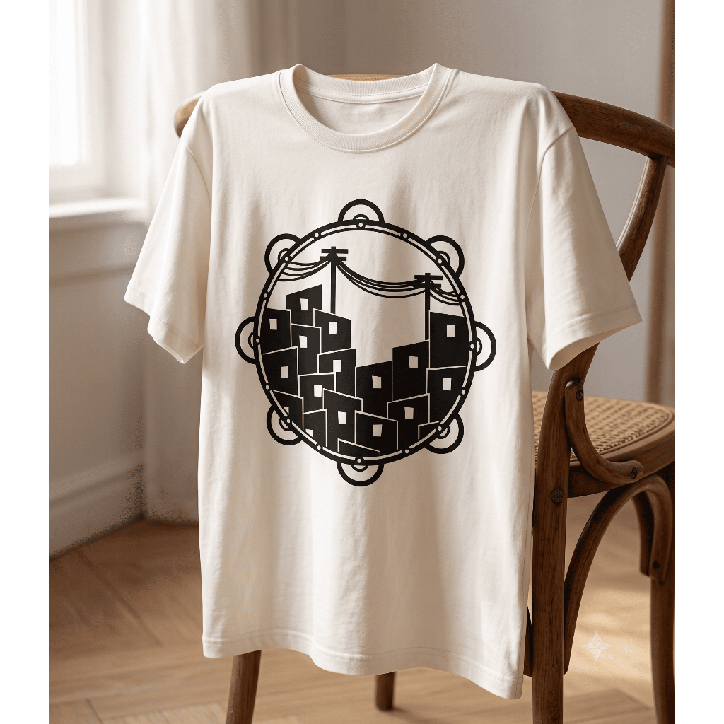 Camiseta Pandeiro Favela Samba Pagode Música Brasileira 100% Algodão Unissex Estampa Premium