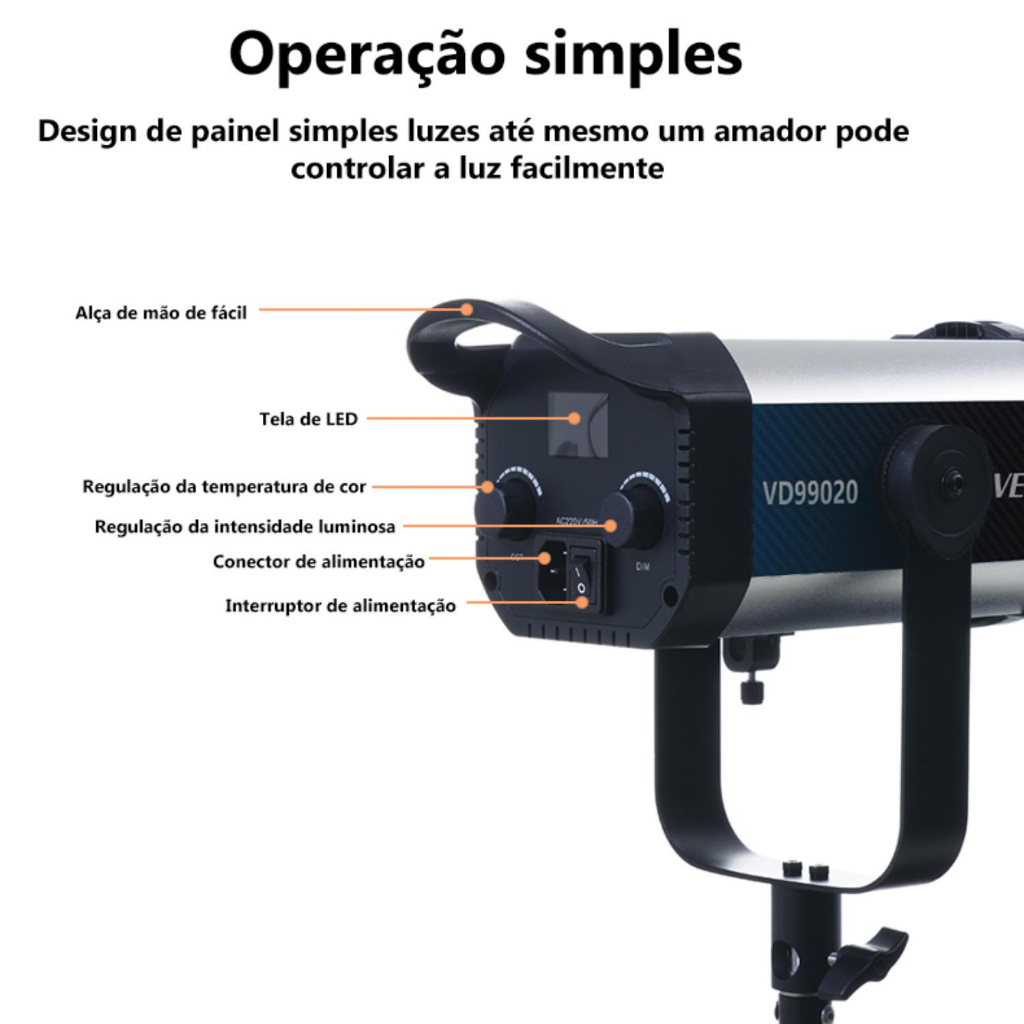VEDO Luz Profissional 300W CCT 2700-6500K Ajustável Ferramenta de Cor Cinematográfica — imagem 2 de 2