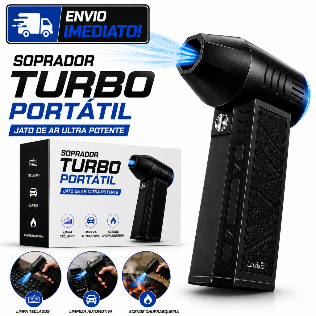 Soprador De Ar Turbo Super Potente Automotivo Churrasqueria Folhas Poeira Janelas 13000RPM Portatil Sem Fio Recarregavel