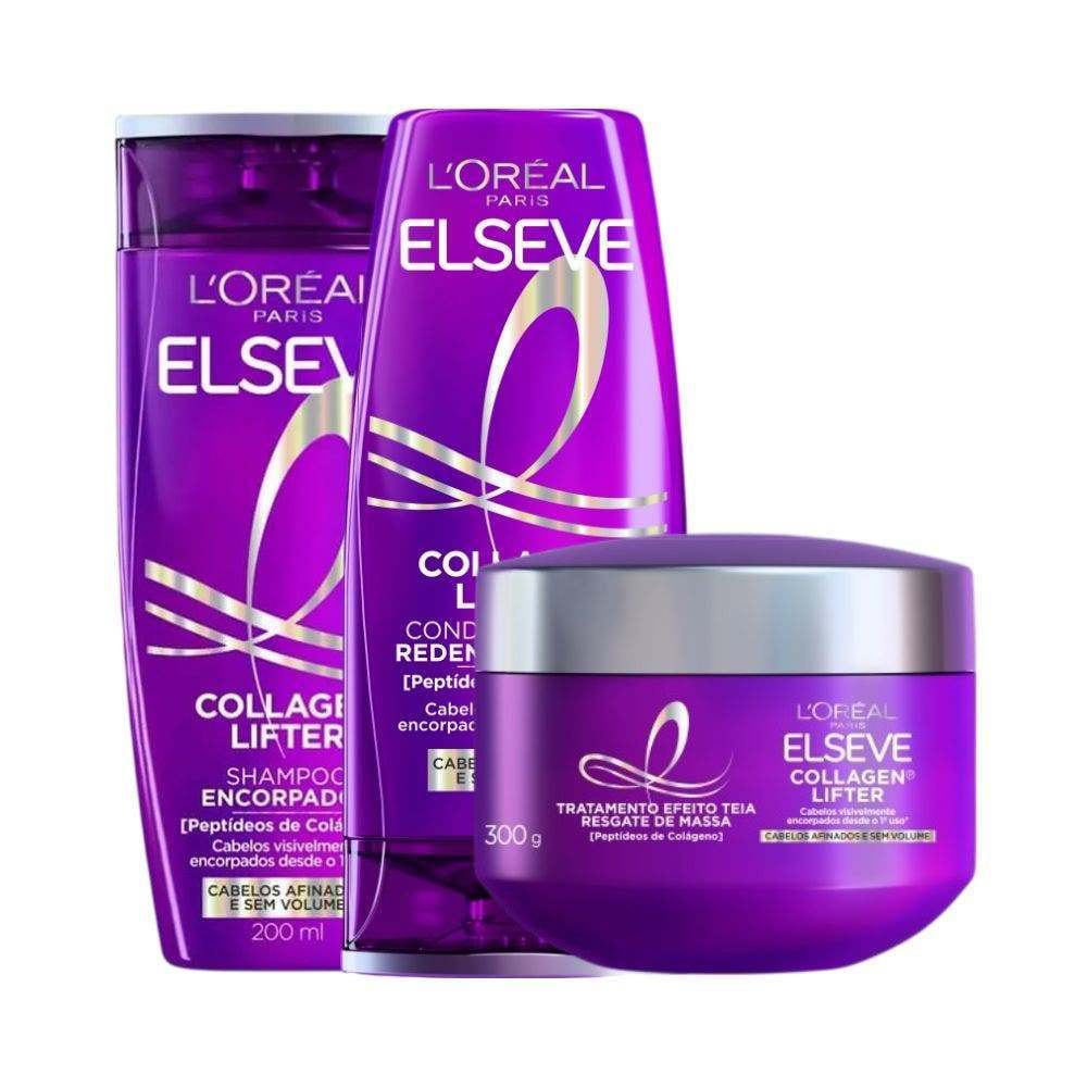 Kit Elseve Collagen Lifter Shampoo 200ml + Condicionador 200ml + Máscara 200ml