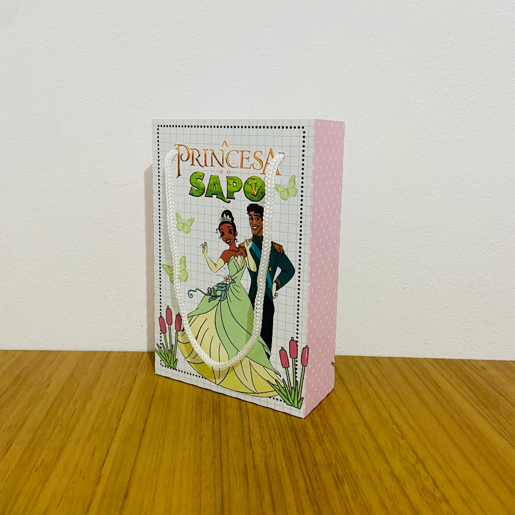 Sacolinha Personalizada Lembrancinha PRINCESA TIANA  PEGUE E MONTE