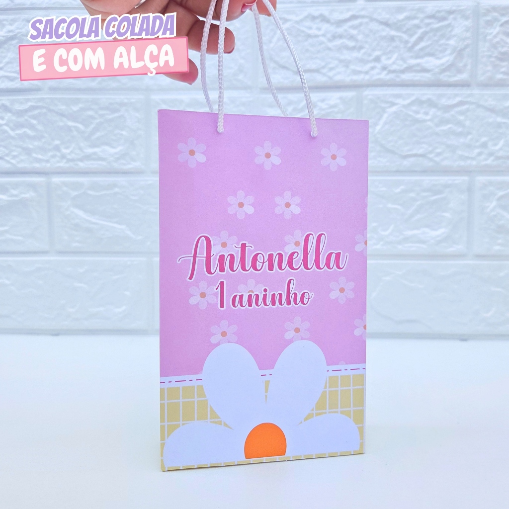 Sacolinha Personalizada Margarida P | Sacolinha Surpresa | Lembrancinha de Festa | Aniversário