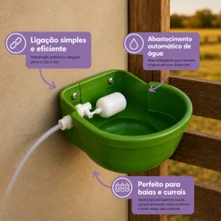 Bebedouro Cocho Automático com Bóia 7 Litros Para Cães Aves Bovinos Água Fresca