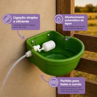 Bebedouro Cocho Automático com Bóia 7 Litros Para Cães Aves Bovinos Água Fresca