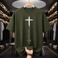 Camisa Masculina Algodão Camiseta Jesus Gospel Evangélica Cruz João 14:6 Roupa Cristã Premium Manga Curta