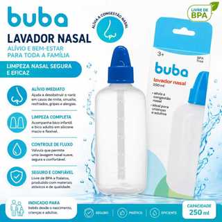 Lavador Nasal Buba 250ml Ducha Nasal Higienizador Rinite Alérgica Sinusite Adulto Infantil