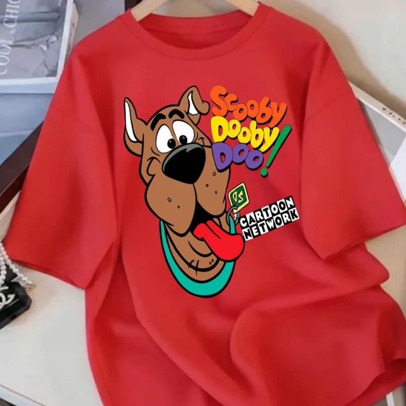 Camisa Oversized Scooby Cartoon Feminina 100% Algodão Fofo Treino Academia Musculação Fitness
