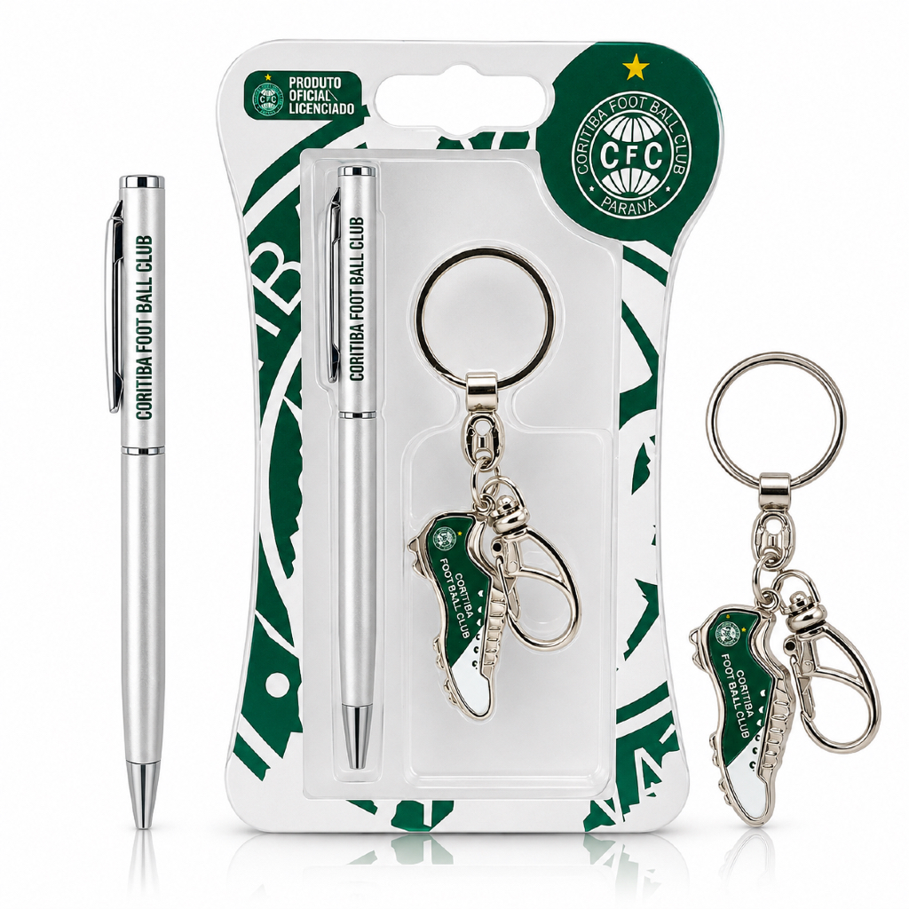 KIT CORITIBA OFICIAL CANETA E CHAVEIRO CHUTEIRA