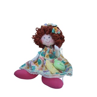 Atelie das Marocas Boneca de Pano Artesanal Infantil Artesanato menina grande de Pano Sapo antialergico