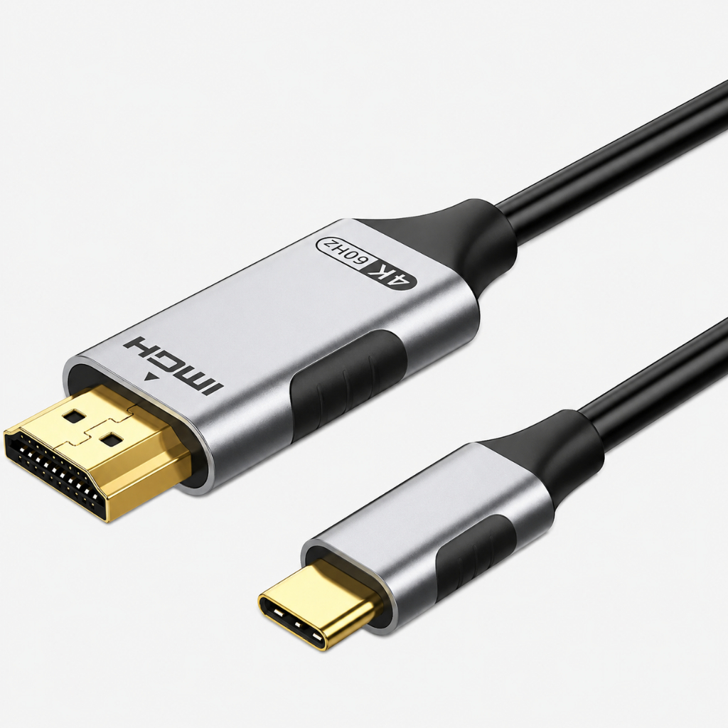 Cabo Adaptador USB-C Para HDMI 2.0 4K 60Hz 1.8m P/ Celular iPhone Samsung DeX No