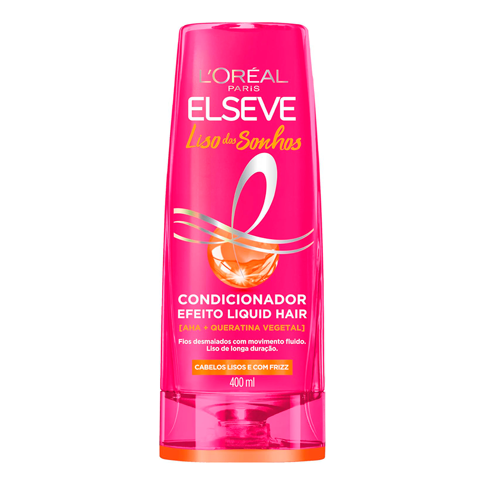 Imagem Condicionador Efeito Liquid Hair, Alinhamento Capilar e Brilho Intenso, L'Oréal Paris Elseve Liso dos Sonhos 400ml