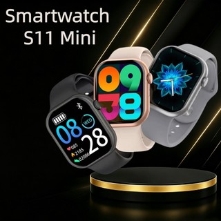 Smartwatch S11Mini Série 11 Tela AMOLED Bluetooth Chamadas WhatsApp GPS Monitor Cardíaco NFC