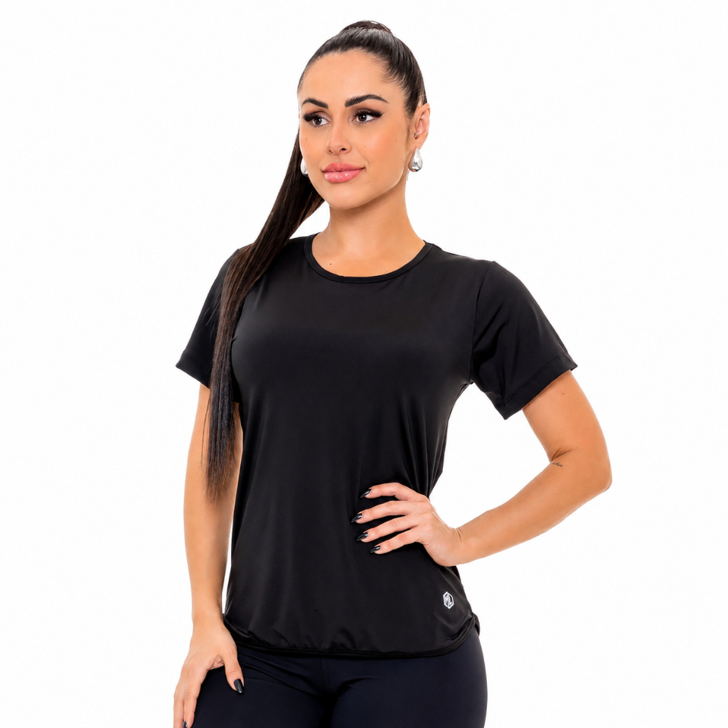 Blusa Fitness Alongada com Proteção UV50+ Academia Treino Esportiva Conforto