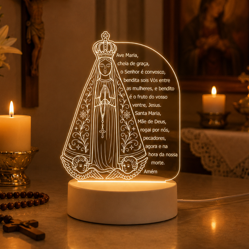 Luminária Oração Ave Maria Nossa Senhora Aparecida, Presente, Religião, lembrancinha, batizado, crisma, Presente, avó