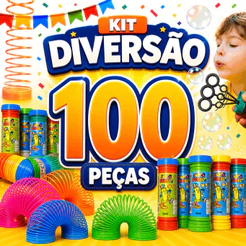Kit 50 Bolha De Sabão + 50 Mola Maluca Lembrancinha Prenda Festa Junina Aniversário Atacado Brinde