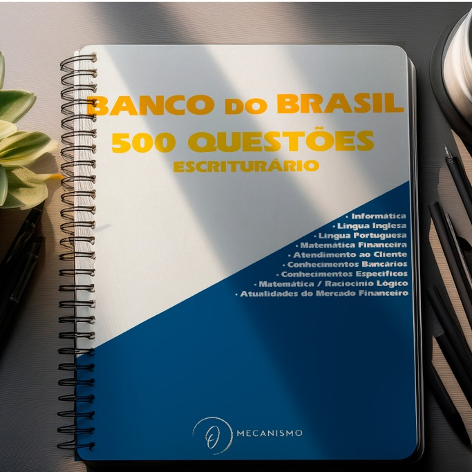 Imagem Apostila Concurso Banco do Brasil 500 Questões 2026 Impressa e Atualizada  – Preparação Completa para a Prova