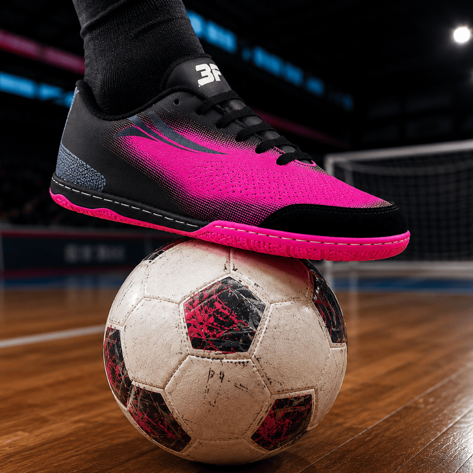 Chuteira Futsal 3F Original Masculina Adulto Juvenil Salão Quadra Sola Costurada Antiderrapante Resistente Leve 34 ao 43