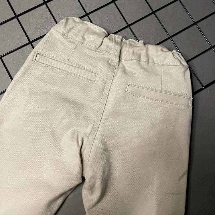 Calça Sarja Bege Infantil Menino Esporte Fino Bolso Embutido — imagem 2 de 2
