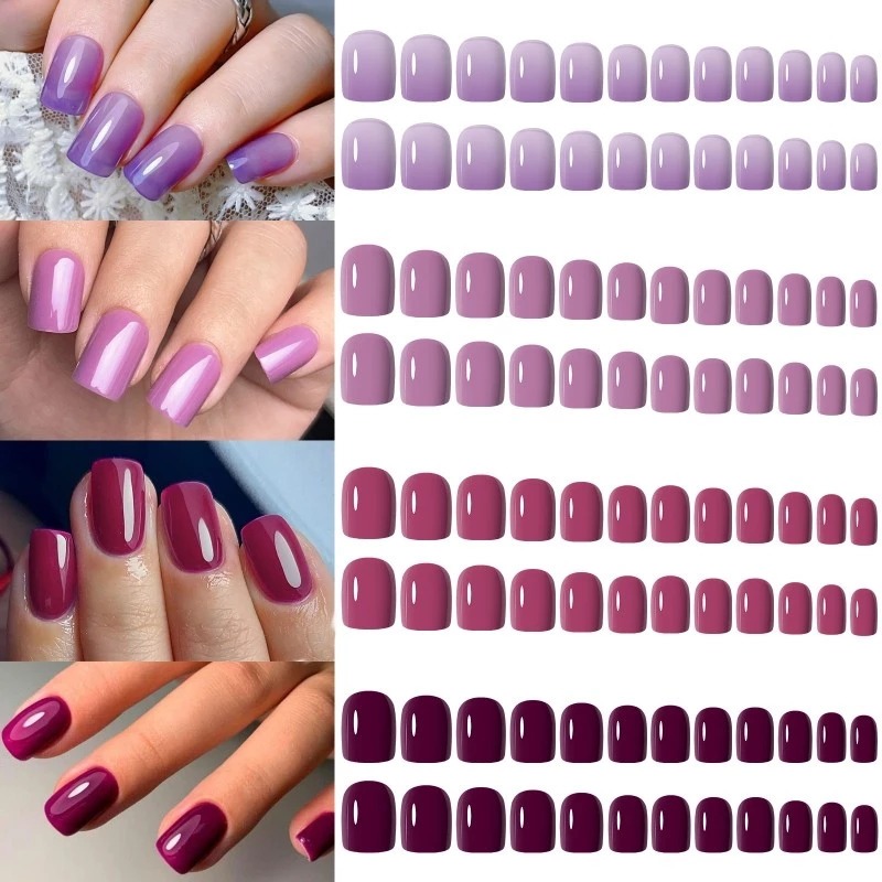 96 Peças De Unhas Postiças , Quadradas Longas E Bailarina , Nials Falsos Franceses , Prensa Destacável