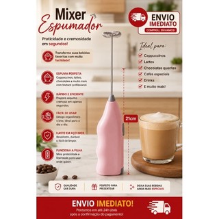 Mini Misturador  Elétrico Inox com Praticidade ideal para  café leite cappuccino e shake  eficiente.