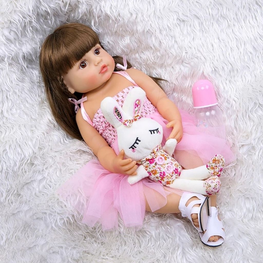 Bebê Reborn Boneca Realista Bailarina 100% Silicone Pode Dar Banho Promoção