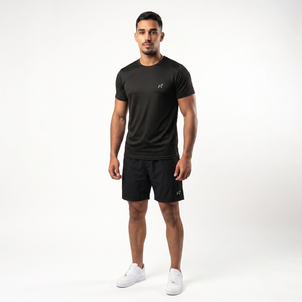Conjunto Masculino Camiseta + Short Mauricinho Tactel Parvori Academia Treino Corrida CrossFit Slim