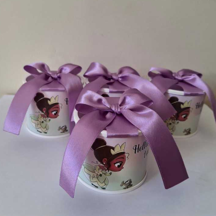 KIT MINI TUBOLATAS PERSONALIZADAS 5x6 - TIANA A PRINCESA E O SAPO BABY / LEMBRANCINHAS /ANIVERSÁRIO / FESTAS