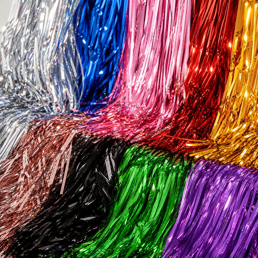 Cortina Metalizado para Festa 1 2 3 4 un Painel Decoração 1x2m Fita Metalizada Várias Cores