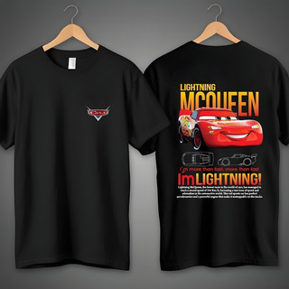 Camiseta Relâmpago Mcqueen ou Sally Camisa Estampa Grande 100% Algodão Unissex