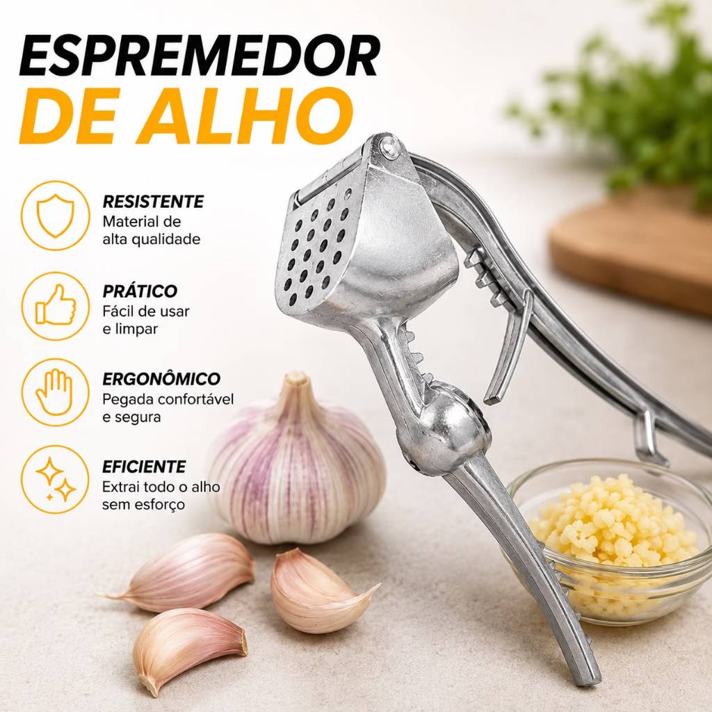 ESPREMEDOR DE ALHO 15 CM 5 UTILIDADES