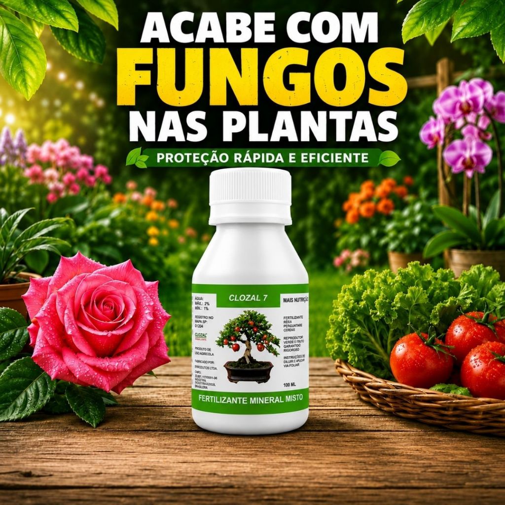 Clozal 7 Calda Bordalesa Nutri e Protege para Todas as Plantas Vasos Jardim Concentrado Rende Muito