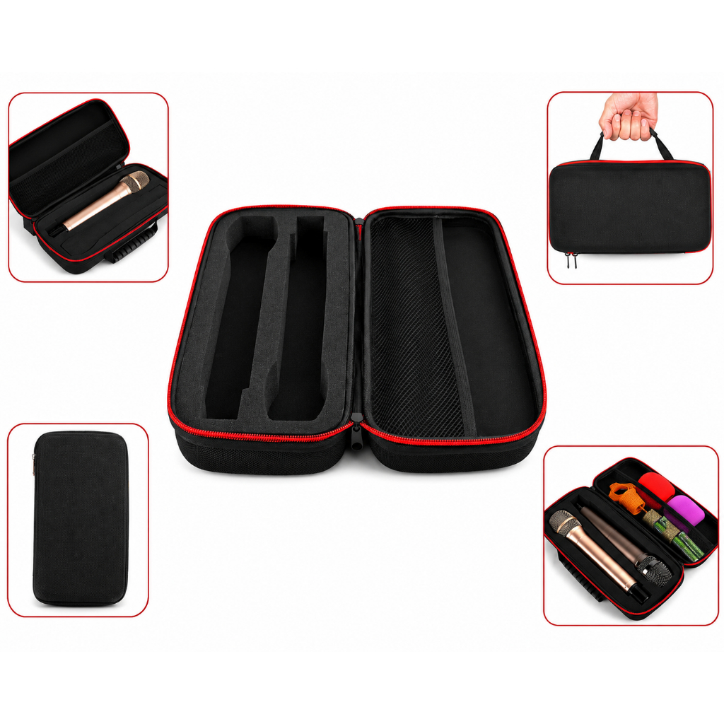 Capa Bag Case Bolsa Estojo Protetor Duplo Organizador Para Microfone profissional