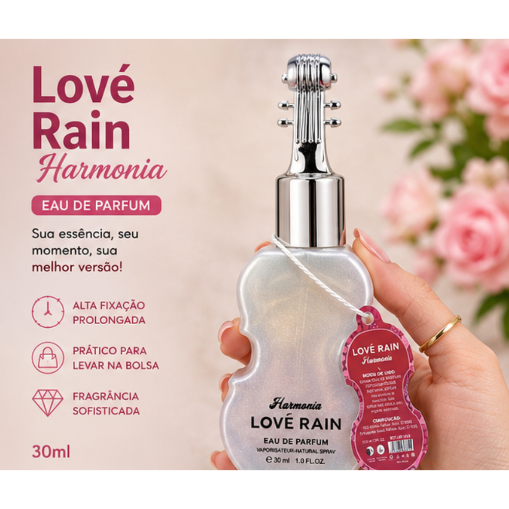Perfume Love Rain Good Vibes - Longa duração e Alta Fixação 30ml