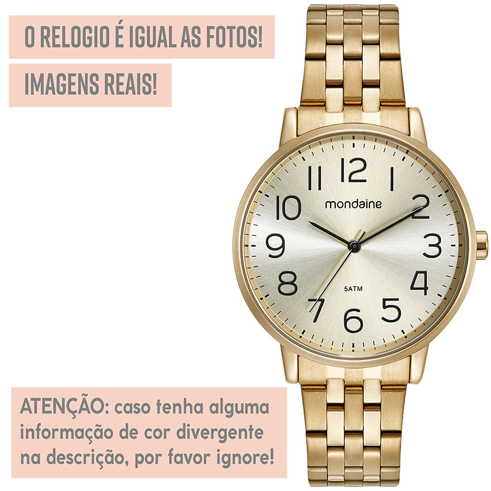 Relógio Mondaine Feminino 1 Ano De Garantia Dourado Original