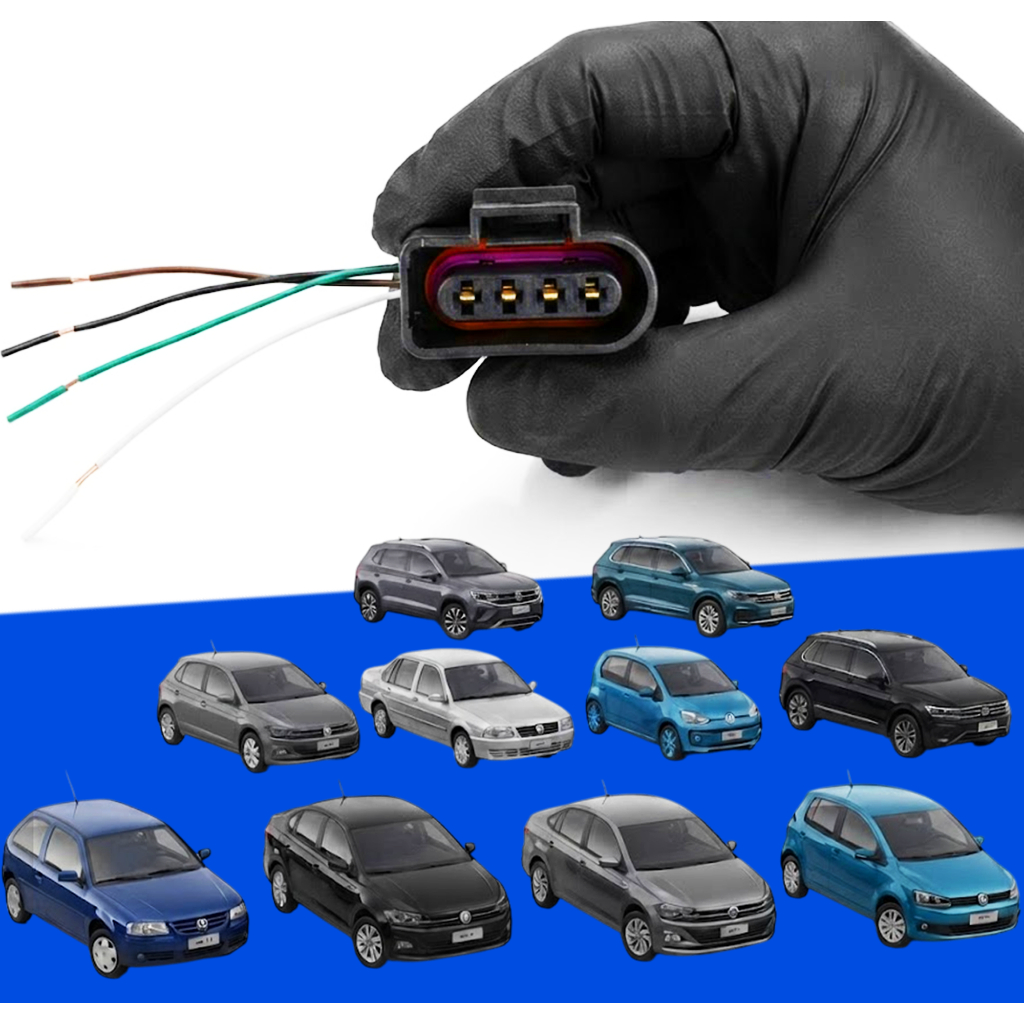 Chicote De 4 Vias Reparo para Bobina De Ignicao - Sonda Lambda - Gol G3/G4 Golf Fox Polo Parati - Volkwagen