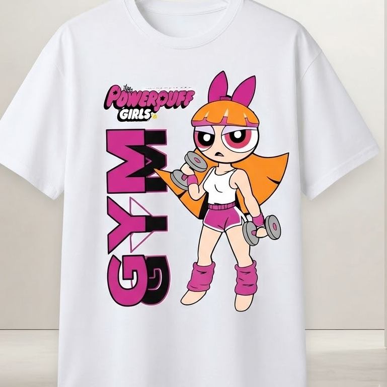 Camiseta Florzinha Fitness Unissex – Meninas Superpoderosas Academia Estampada Casual