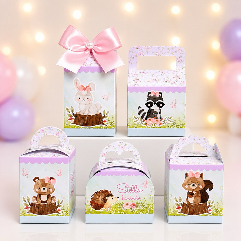 Kit  Caixas - BOSQUE ENCANTADO MENINA  Lembrancinhas de aniversário