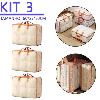 Saco Organizador De Cobertor PVC Transparente 60x50x25cm Bolsa Com Zíper Para Guardar Roupas