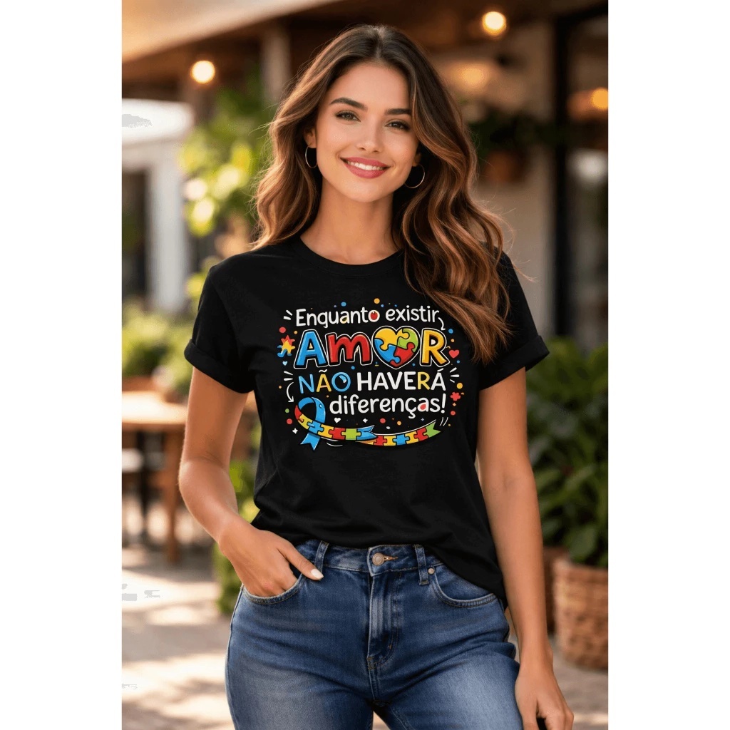 Camiseta Unissex Autismo Conscientização Inclusão T-shirt Feminina 100% Algodão Confortável Premium Estampa Exclusiva